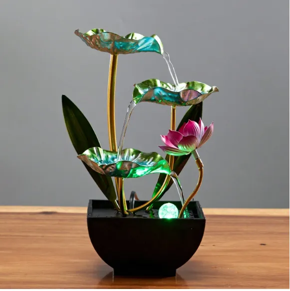 1pc 3-Tier Desktop Waterfall Fountain, Relaxing Sound For Office & Bedroom Decor Carousel 1