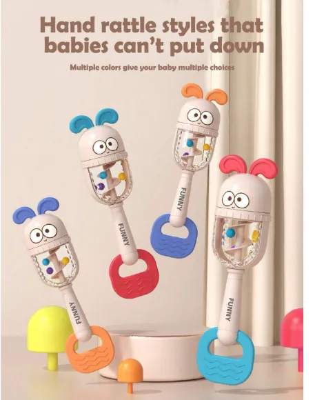 1pc Baby Rattle Toy, Soft Silicone Ears, Auditory Tracking Training Toy To Improve Grip And Motor Skills Carousel 4