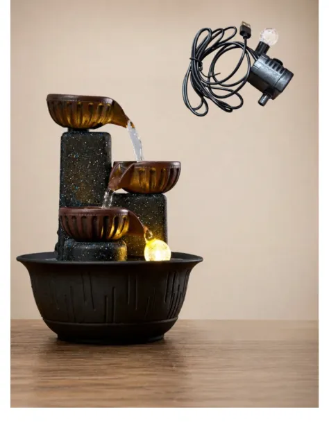 New Creative 3-Tier Desktop Water Fountain Wealth-Attracting Decor Carousel 7
