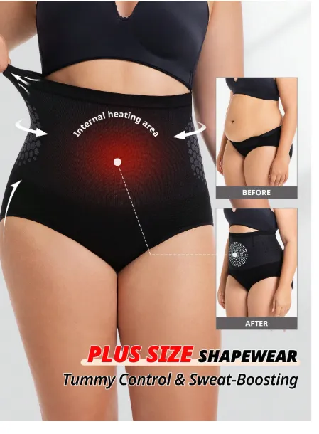 Plus Size Women's Seamless High Waist Shaping Sports Underwear Carousel 1