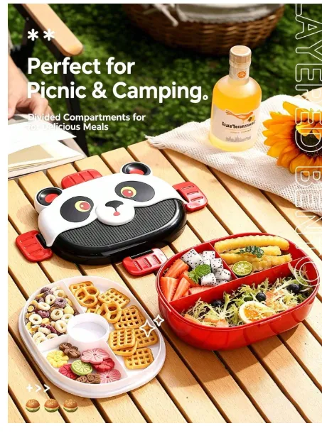Cute Cartoon Animal Shaped Bento Box, Divided Leak-Proof Food Storage Container Carousel 5