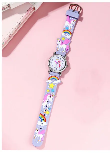 Children's Astronaut Pattern Macaron Color Series Kids Watch Carousel 2