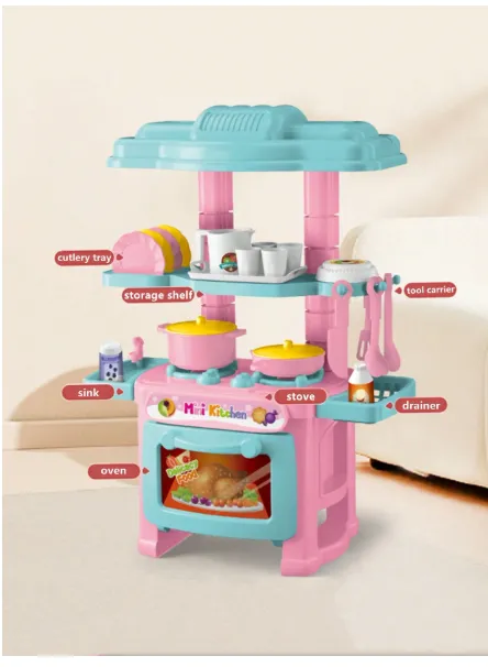Miniature Kitchen Toy Set For Role Play Game, Pretend Food And Cooking Toys Carousel 5