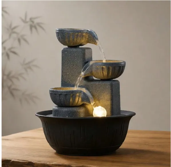 New Creative 3-Tier Desktop Water Fountain Decor Carousel 1