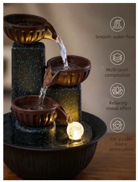 New Creative 3-Tier Desktop Water Fountain Wealth-Attracting Decor Carousel 2