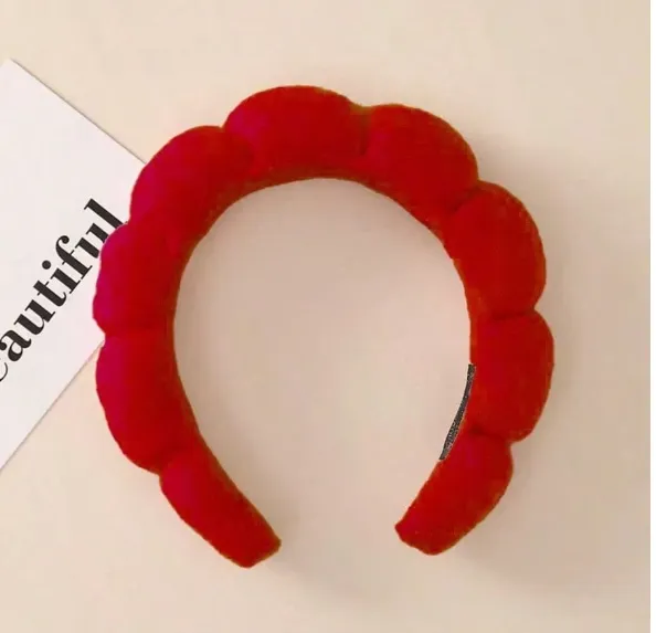 1pc Velvet Spa Skincare Styling Headband, High-Quality Elegant High-Crown Hair Hoop For Face Washing Carousel 4