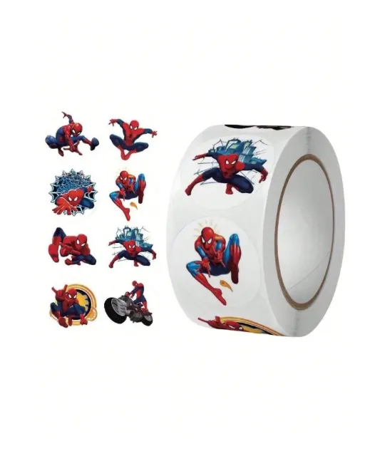 500pcs/Set Classic Roll Round Stickers, Superhero Self-Adhesive Sealing Labels