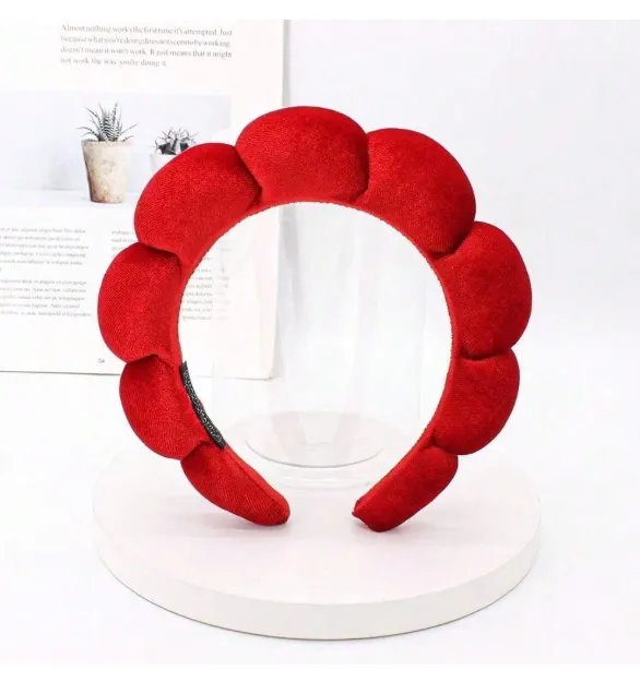 1pc Velvet Spa Skincare Styling Headband, High-Quality Elegant High-Crown Hair Hoop For Face Washing