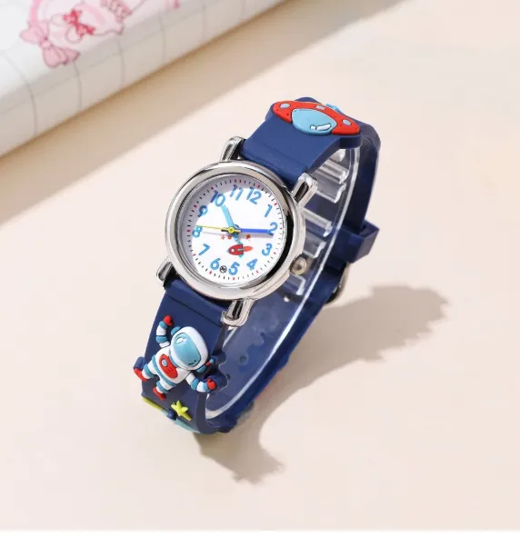 Children's Astronaut Pattern Macaron Color Series Kids Watch Carousel 1