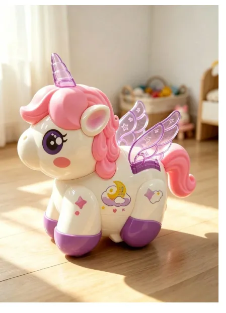 Electric Stunt Spinning Unicorn Toy, Rechargeable With Music & Lights, Cartoon Animal Shaped Toy For Girls Carousel 10