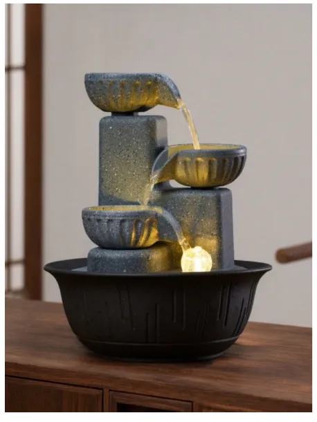 New Creative 3-Tier Desktop Water Fountain Decor Carousel 8