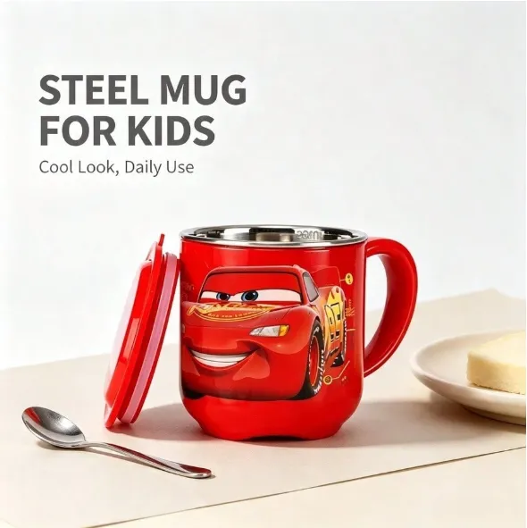 Disney Lightning Stainless Steel Inner Liner With Handle And Lid Beverage Coffee Cup Carousel 6