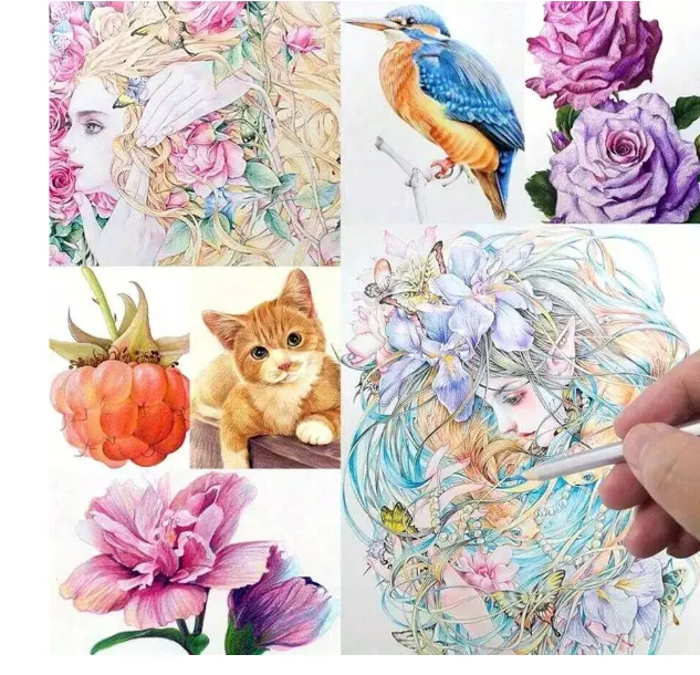 Decoration 36pcs/Set Kids Watercolor Painting Set Including Illustration Book, Crayons And Coloring Pens Set With Drawing Book Carousel 6