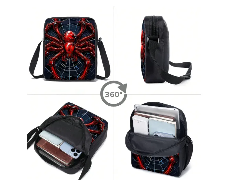 3-Piece Backpack Set, Fun Print/Game Print, Unisex, Crossbody Bag, Pencil Case, Backpack Carousel 4