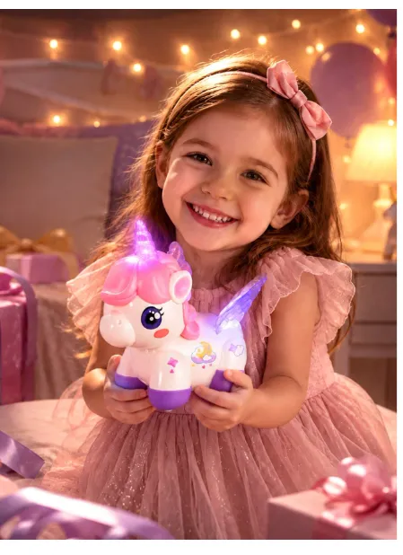 Electric Stunt Spinning Unicorn Toy, Rechargeable With Music & Lights, Cartoon Animal Shaped Toy For Girls Carousel 6