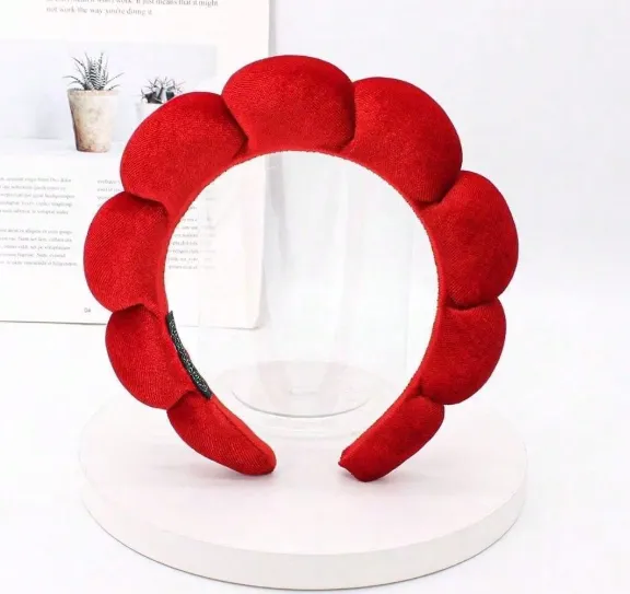 1pc Velvet Spa Skincare Styling Headband, High-Quality Elegant High-Crown Hair Hoop For Face Washing Carousel 6