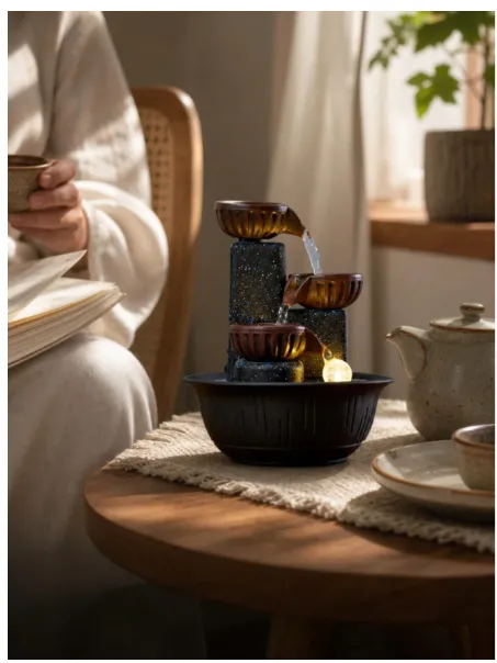 New Creative 3-Tier Desktop Water Fountain Wealth-Attracting Decor Carousel 6