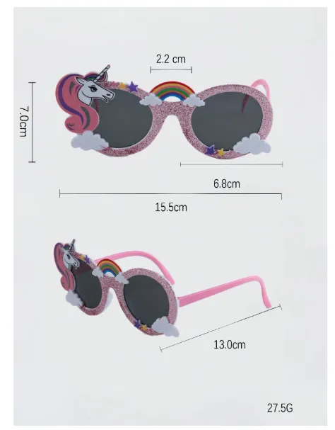 1 Pair Unicorn & Rainbow Oval Decorative Fashion Glasses For Teens Carousel 1