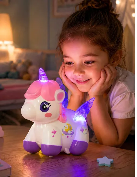 Electric Stunt Spinning Unicorn Toy, Rechargeable With Music & Lights, Cartoon Animal Shaped Toy For Girls Carousel 3