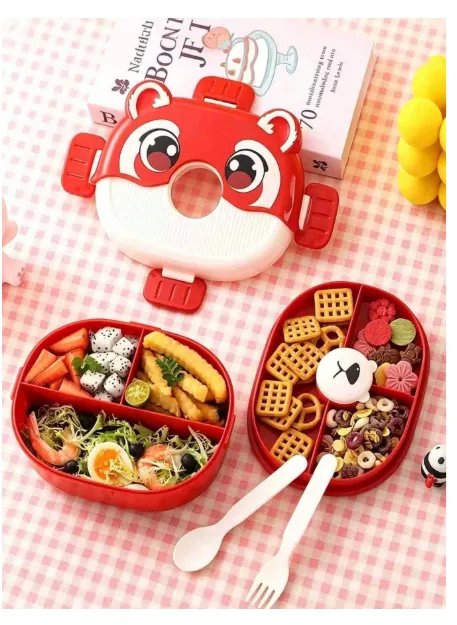Cute Cartoon Animal Shaped Bento Box, Divided Leak-Proof Food Storage Container Carousel 4
