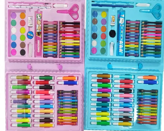 Decoration 36pcs/Set Kids Watercolor Painting Set Including Illustration Book, Crayons And Coloring Pens Set With Drawing Book Carousel 3