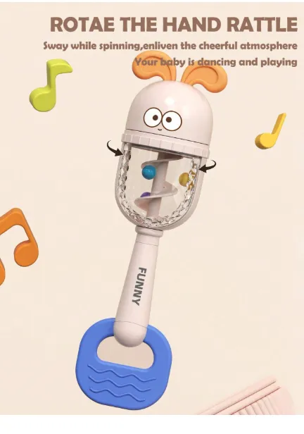 1pc Baby Rattle Toy, Soft Silicone Ears, Auditory Tracking Training Toy To Improve Grip And Motor Skills Carousel 5