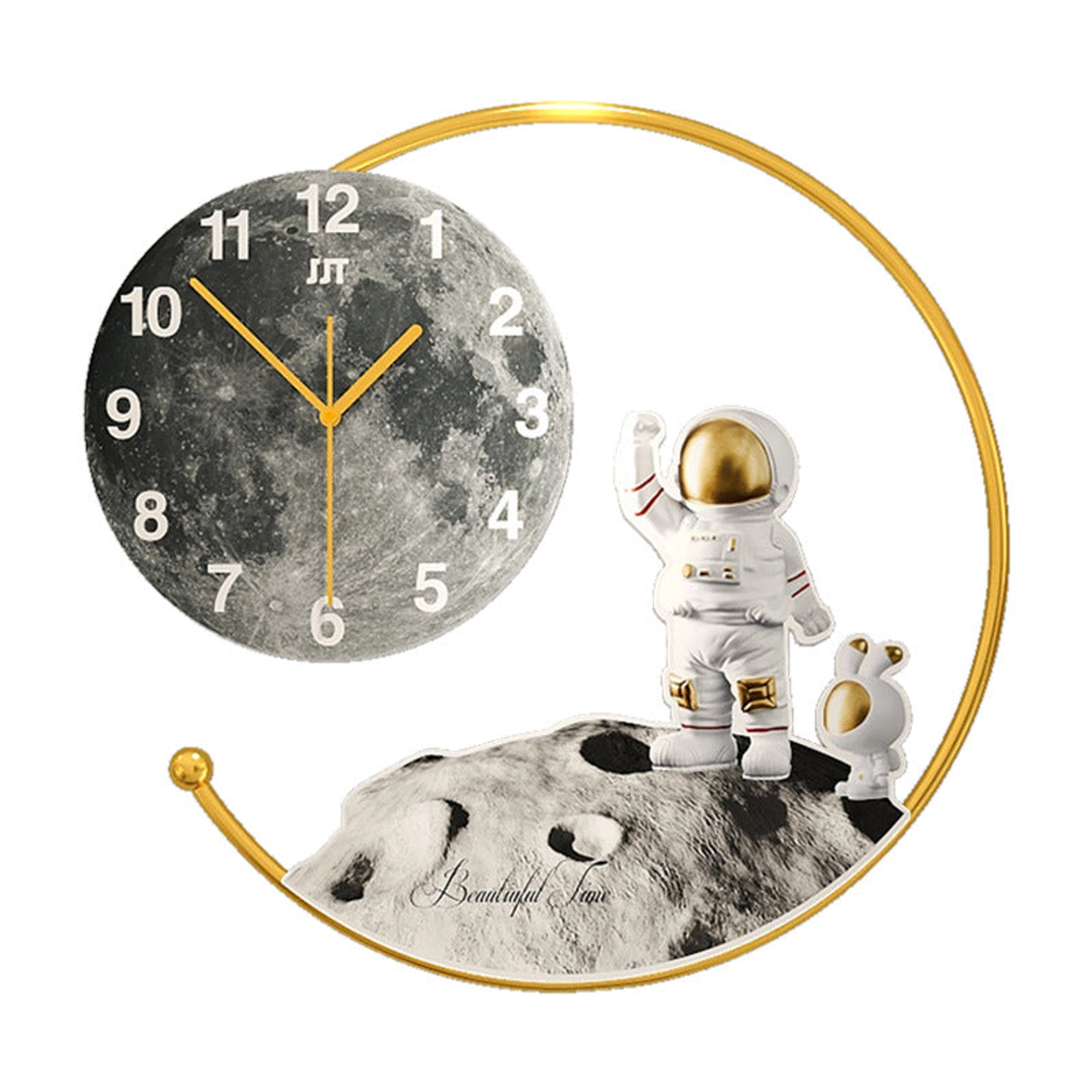Whimsical Astronaut Moon Wall Clock Carousel 4