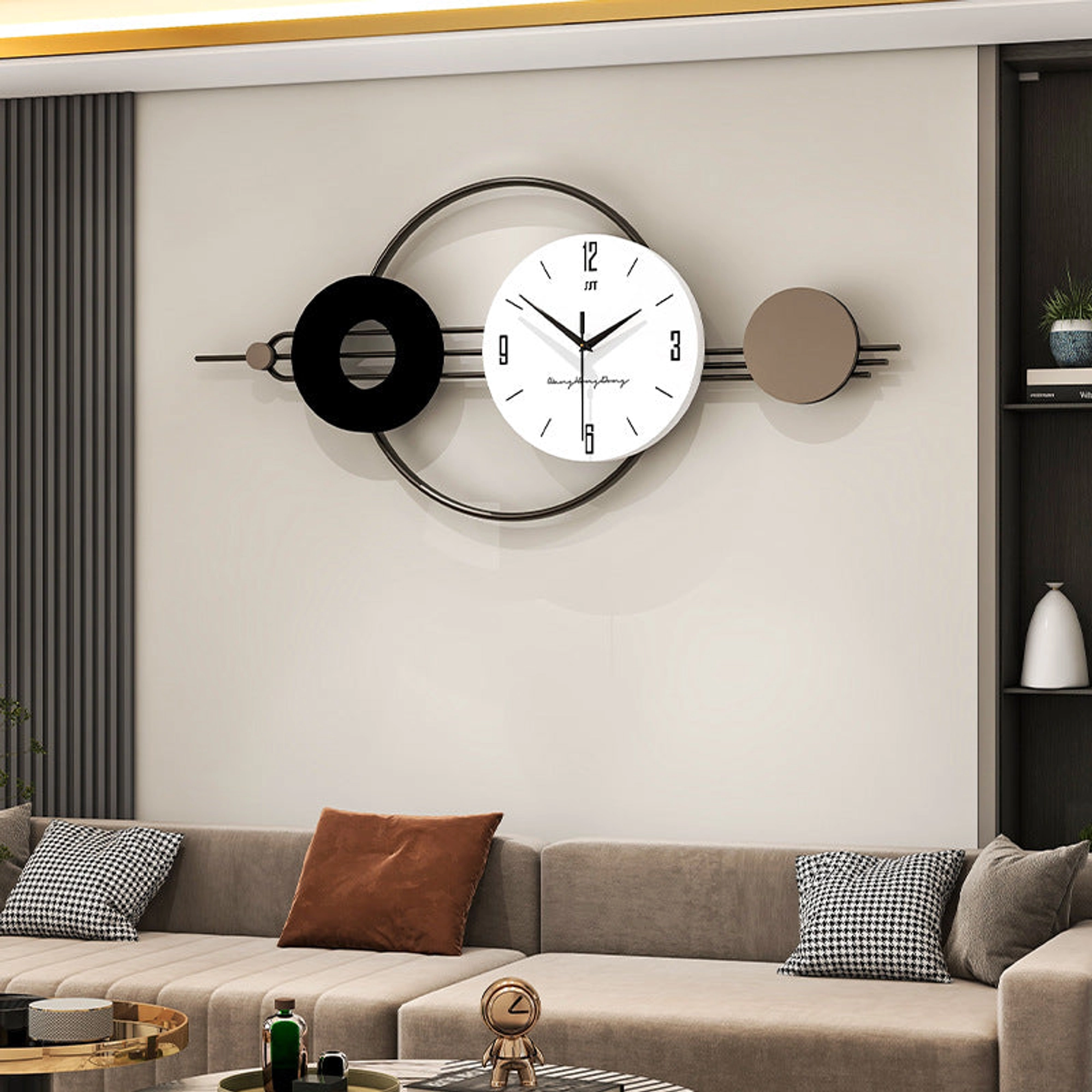 Minimalist Geometric Wall Clock with Roman Numerals Carousel 1
