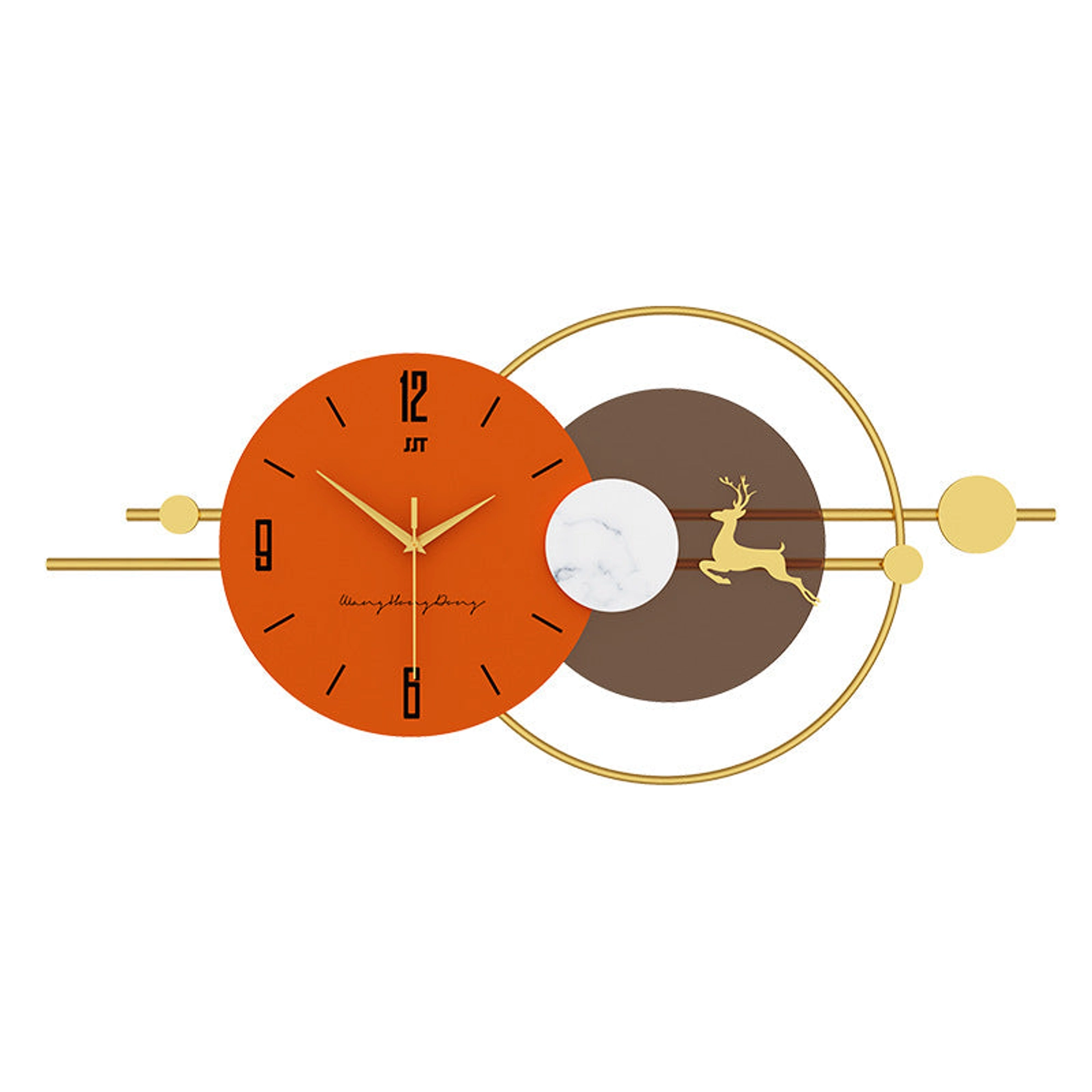 Leaping Deer Modern Wall Clock Carousel 1