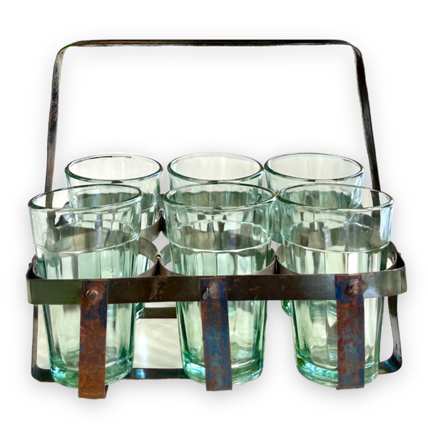 Tea Glass with Carrier Set of 6 Carousel 1