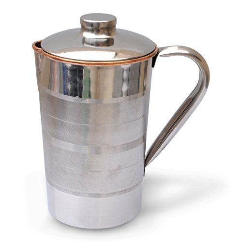 Copper Jug With Steel Outside With Lid