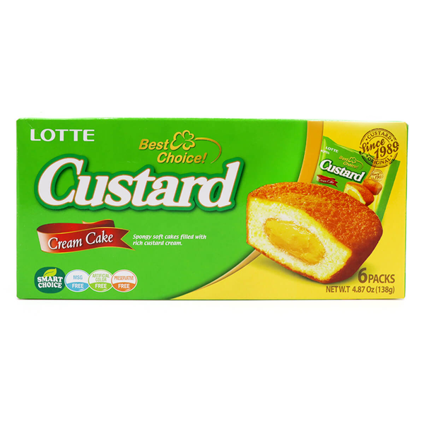 Lotte Custard Cream Cake 6pk 138g
