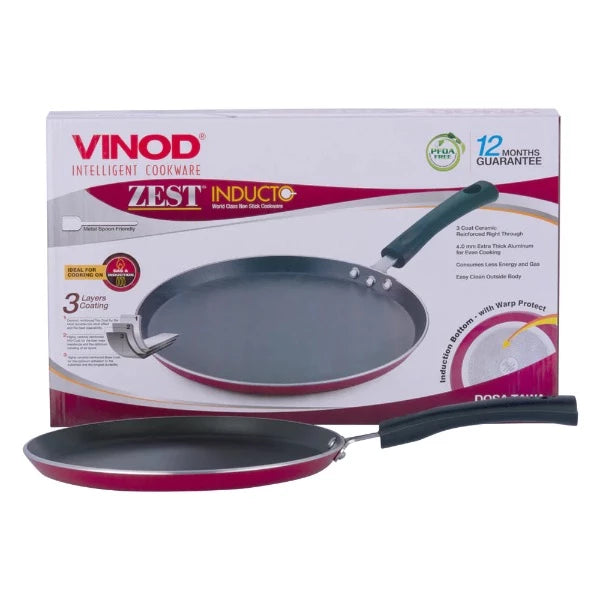 Vinod Zest Non Stick Tawa 28cm 4mm Thick Carousel 1