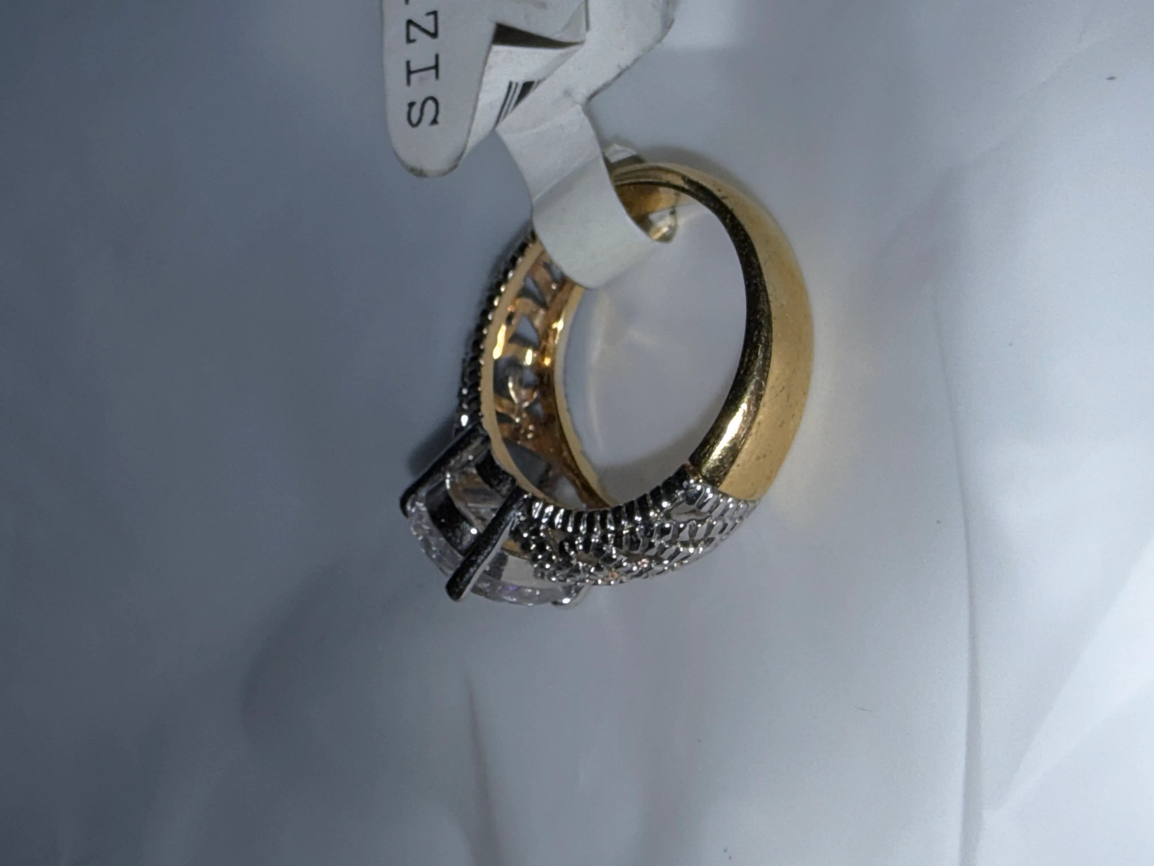 Ladies 2tone filigree ring size 5 Carousel 1