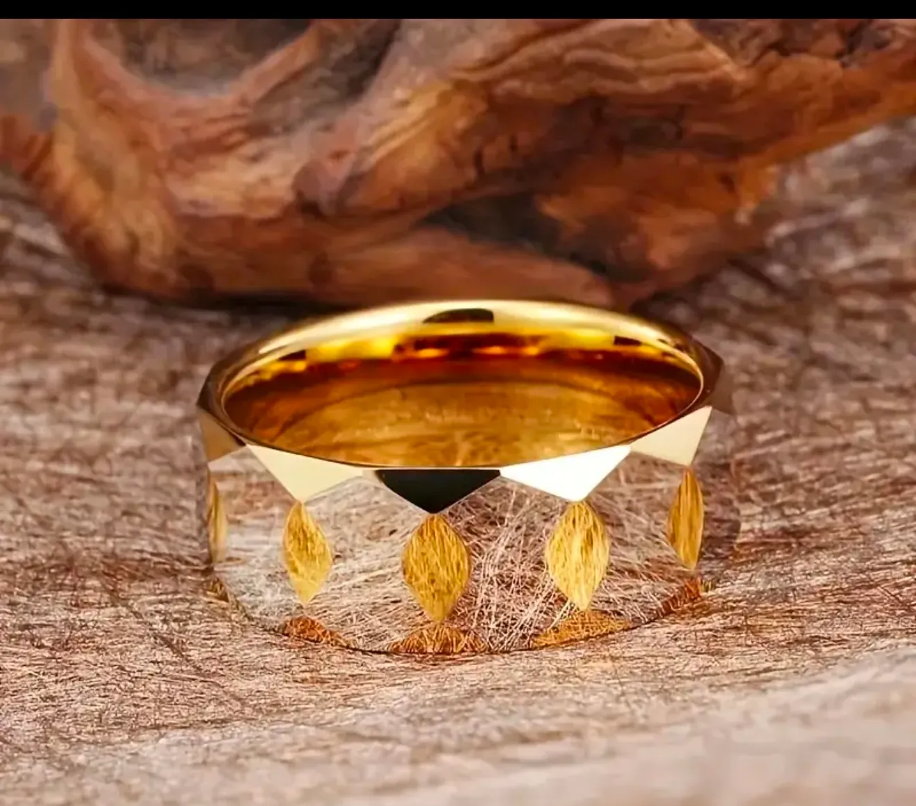 Men’s faceted stainless steel ring size 13 !