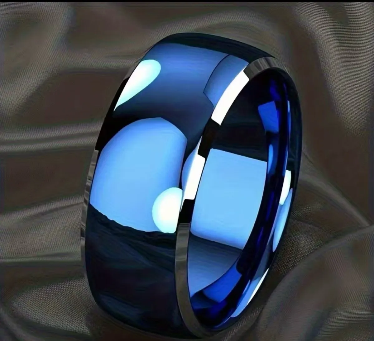 Men’s blue stainless steel ring size 11