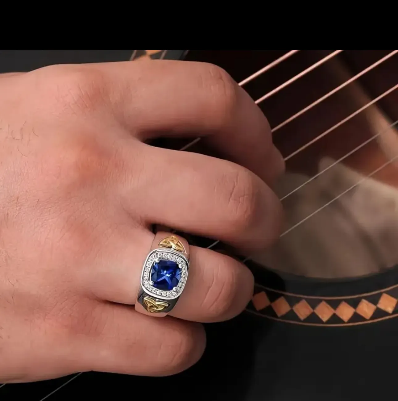 Men’s faux sapphire ring size 14 Carousel 3