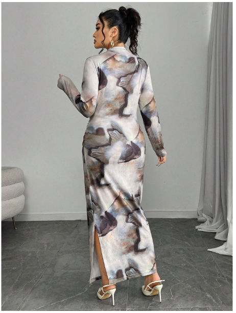 Plus Size Long Sleeve Simple Fashion Summer Dress Carousel 2