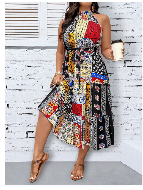 Plus Size Sleeveless Women's Fashion Summer Dress Carousel 4