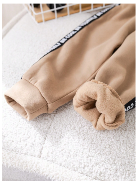 Boys Casual Cute Graphic Sporty Street Style Pullover Hoodie And Relaxed Fit Knit Pants Set Carousel 7