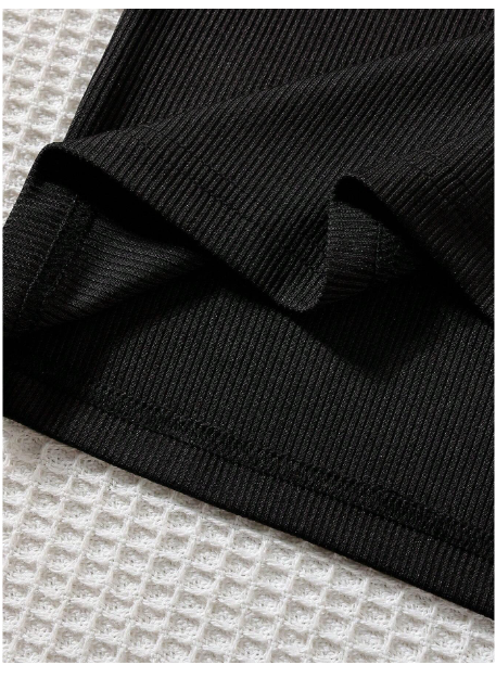 2pcs/Set Tween Girls' Casual Elegant Comfortable Simple High Collar Long Sleeve Knit Sweater Carousel 2