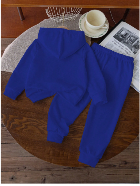 2pcs Young Boy Letter Print Hoodie Sweatshirt And Sweatpants Casual Sports Carousel 2