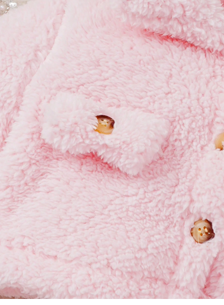 Baby Girl And Child (Girls) Suit Lapel Furry Coat + Letter Printed Long-Sleeved Dress Two-Piece Set Carousel 5