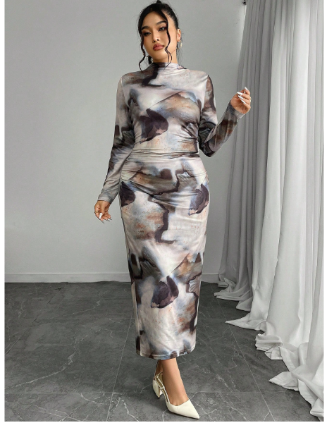 Plus Size Long Sleeve Simple Fashion Summer Dress Carousel 6