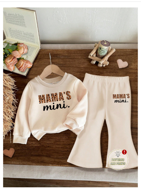 Baby Girl Casual Simple Letter Pattern Loose Knitted Soft Sweatsuit Set