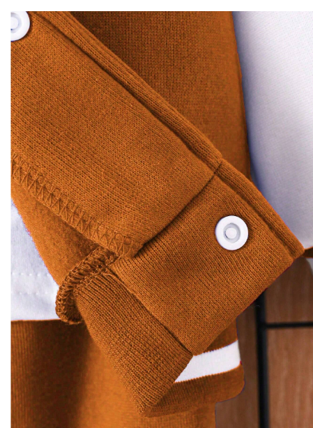 1 Set Baby Boy Cardigan Snap Button Baseball Jacket With Letter Print And Letter Print Elastic Waist Pants Carousel 6