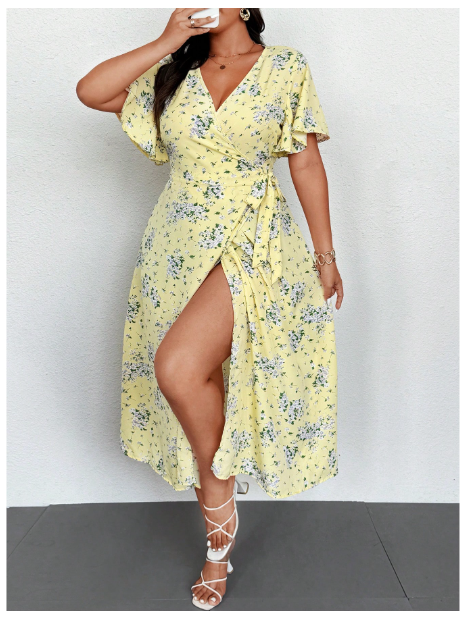 Women Solid Color Simple Plus Size Dress Maxi Women Outfit Carousel 1