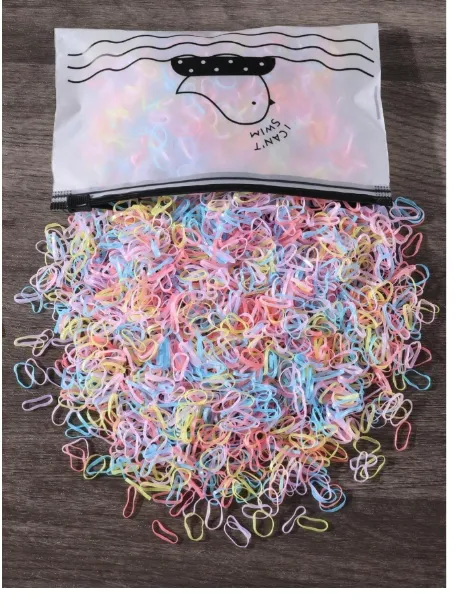 1000pcs/Pack Colorful Mini 0.59 Inch Diameter Disposable Elastic Rubber Bands For Girls Carousel 1