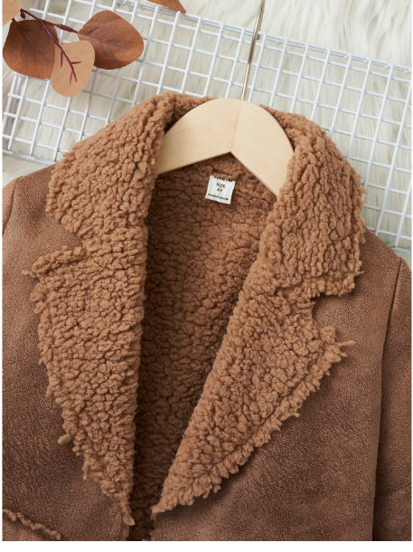 Young Boy Flap Pocket Teddy Lined Overcoat Carousel 7