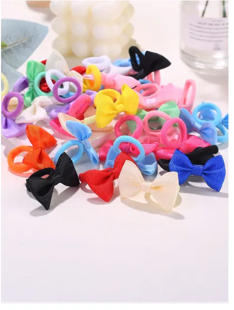 5/30/60pcs Girls' Elastic Hair Ties Carousel 5